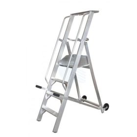   Komissiózó létra lépcsős gurítható alumínium rakodó létra 4 lépcsőfokkal 1 méter