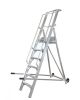 Komissiózó létra lépcsős gurítható alumínium rakodó létra 6 lépcsőfokkal 1,5 méter