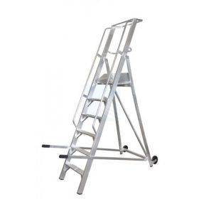   Komissiózó létra lépcsős gurítható alumínium rakodó létra 6 lépcsőfokkal 1,5 méter