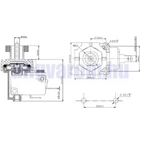   Levegős kapcsolóhoz elektromos kapcsoló. Uszodatechnika indító nyomáskapcsoló pneumatikus nyomógombhoz