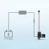 12V lineáris aktuátor 6000 N tolóerő, 350 mm löket, 5 mm/s sebesség, IP44 védelemmel, ≤50 dB zajszint