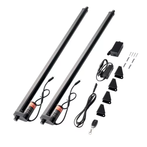 12V lineáris aktuátor készlet 2 db tolómotor 760 mm löket, 9 mm/s sebesség, 1000 N tolóerő, IP54 védelemmel