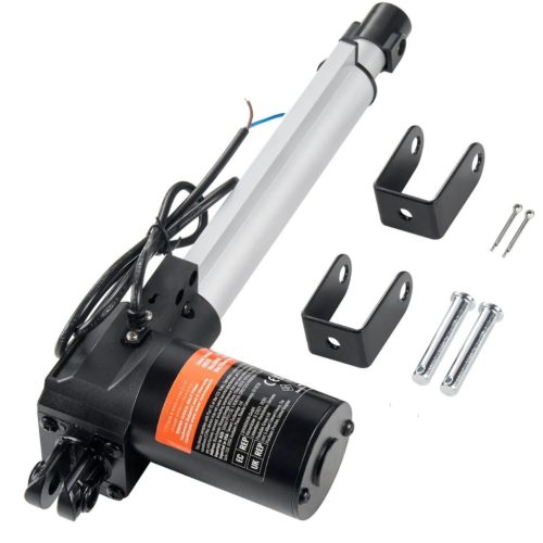 12V lineáris aktuátor 6000N  tolóerő, 200 mm löket, 5 mm/s sebesség, IP44 védelemmel, ≤50 dB zajszint