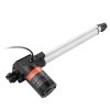 12V lineáris aktuátor 6000 N tolóerő, 300 mm löket, 5 mm/s sebesség, IP44 védelemmel, ≤50 dB zajszint