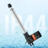12V lineáris aktuátor 6000N tolóerő, 250 mm löket, 5 mm/s sebesség, IP44 védelemmel, ≤50 dB zajszint