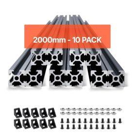   Alumínium profil készlet 10 db 2000 mm T-nyílású alumínium profil 2020 eloxált lineáris sín
