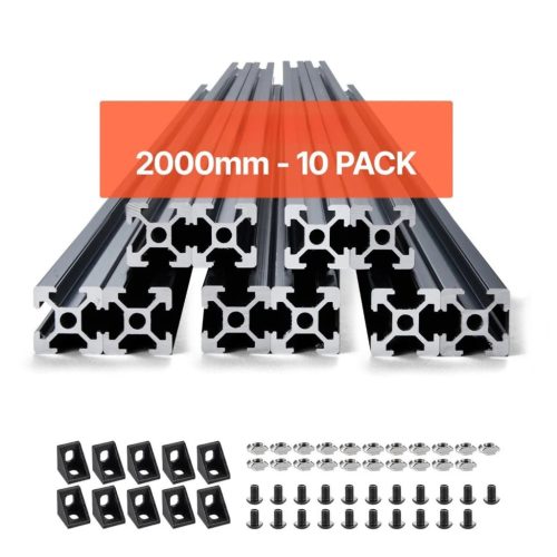 Alumínium profil készlet 10 db 2000 mm T-nyílású alumínium profil 2020 eloxált lineáris sín