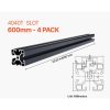 Alumínium profil készlet 4 db 600 mm T-nyílású alumínium profil 4040 eloxált lineáris sín