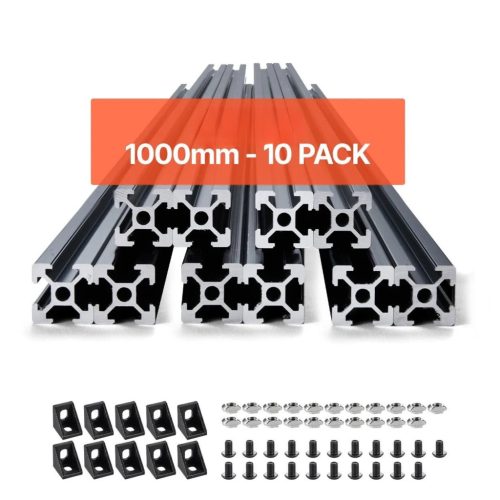 Alumínium profil készlet 10 db 1000 mm T-nyílású alumínium profil 2020 eloxált lineáris sín