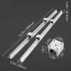 Lineáris vezeték készlet 2 db SBR20 800mm lineáris vezető sín 4 db SBR20UU csapágyazott blokk CNC alkatrész