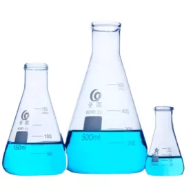   Üveg Erlenmeyer-lombik készlet 3 darabos, laboratóriumi üveg mérőeszköz, háromszög lombik, kúpos üveglombik