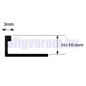   AV 10 mm L alakú alumínium csempeszegély élvédő bronz eloxált barna profil 10x2700 mm 