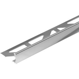   AV 10 mm L alakú alumínium csempeszegély élvédő polírozott ezüst csillogó króm 10x2700 mm 