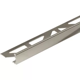   AV 10 mm Csempe élvédő pezsgő polírozott titán szegély fényes eloxált alumínium L profil 10x2700 mm 