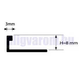   AV 10 mm Csempe élvédő pezsgő polírozott titán szegély fényes eloxált alumínium L profil 10x2700 mm 
