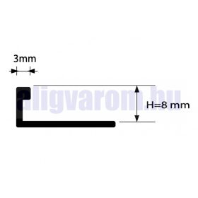   AV 10 mm Csempe élvédő pezsgő polírozott titán szegély fényes eloxált alumínium L profil 10x2700 mm 
