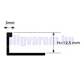   AV 12 mm Csempe élvédő pezsgő matt titán szegély eloxált alumínium L profil 12x2700 mm