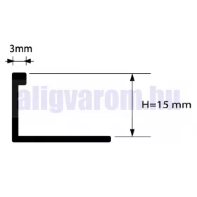   AV 15 mm L alakú alumínium csempeszegély élvédő natúr alu színű 15x2700 mm