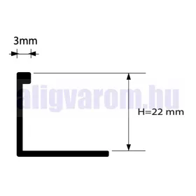   AV 22 mm L alakú alumínium csempeszegély élvédő natúr alu színű 22x2700 mm