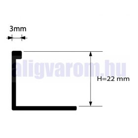   AV 22 mm L alakú alumínium csempeszegély élvédő natúr alu színű 22x2700 mm
