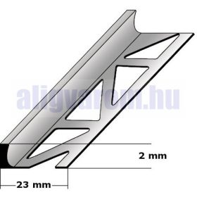   OX 2 mm L alakú alumínium alacsony csempeszegély lapos élvédő profil
