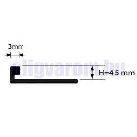   AV 4,5 mm L alakú alumínium mozaiklap szegély mozaikcsempe élvédő eloxált matt 4,5x2700 mm