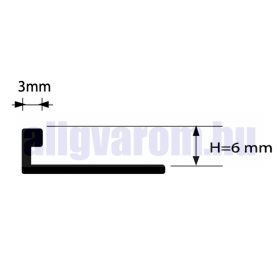   AV 6 mm L alakú alumínium csempeszegély élvédő bronz eloxált barna profil 6x2700 mm 