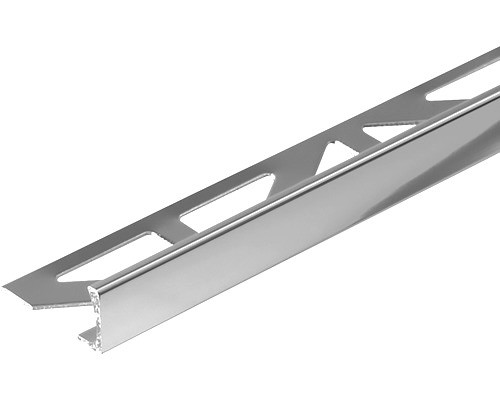 AV 6 mm L alakú alumínium csempeszegély élvédő polírozott ezüst csillogó króm 6x2700 mm 