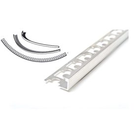   AV 8 mm L alakú alumínium hajlítható csempeszegély élvédő natúr alu szín 8x2700 mm