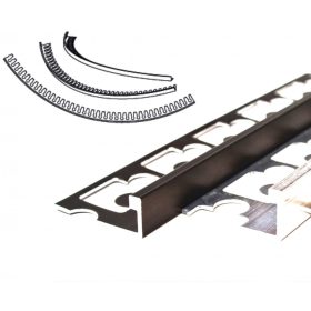   AV 8 mm L alakú alumínium hajlítható csempeszegély élvédő bronz eloxált barna profil 8x2700 mm