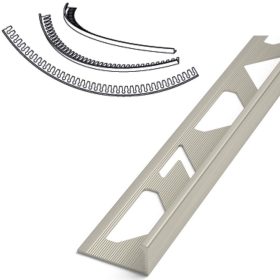   AV 8 mm hajlítható élvédő csempeszegély pezsgő szálcsiszolt titán szegély eloxált alumínium L profil 8x2700 mm