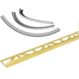   AV 8 mm Csempe hajlítható élvédő pezsgő matt arany szegély eloxált alumínium L profil 8x2700 mm