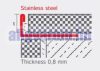 OX 11-12 mm L alakú rozsdamentes fém csempeszegély L profil kültéri beltéri inox élvédő