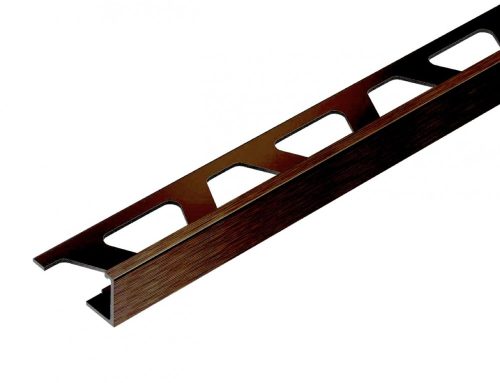 OX 11 mm L alakú alumínium csempeszegély élvédő, szálcsiszolt eloxált bronz szín 11x2500 mm-es lapokhoz