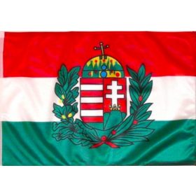   Magyar zászló koronás címerrel 150x250 cm kültéri kivitel
