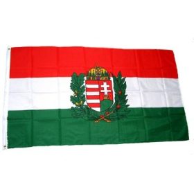   Magyar zászló koronás címerrel 90x150 cm kültéri kivitel