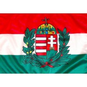   Magyar zászló koronás címerrel 60x90 cm kültéri kivitel