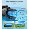 Medenceszivattyú 1300W 28 800 l/óra áramlási sebesség 17 m szállítómagasság, 24 órás időzítővel és szűrőkosárral