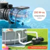 250W medenceszivattyú 11 700 l/óra szűrőszivattyú előszűrő kosárral