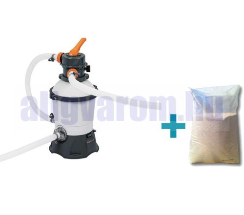 Homokszűrős medence szivattyú komplett homokszűrő készlet 16m³-es medence méretig + AJÁNDÉK SZŰRŐHOMOK !