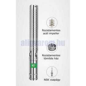   24V Mélykút szivattyú és napelem vezérléssel 35 méter emelés 4 m³/h vízhozam egyenáramú 24V 300W Modell: 3DSC4-35-24-300 szolár pumpa