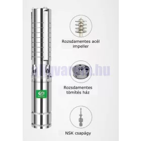 48V Mélykút szivattyú és szolár vezérlés 45 méter emelési magasság 5,2 m³/h egyenáramú 48V 500W Mode
