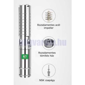   48V Mélykút szivattyú és szolár vezérlés 67 méter emelési magasság 5,2 m³/h egyenáramú 48V 750W Modell: 4DSC5.2-67-48-750