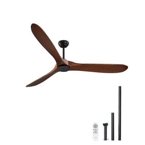 180cm mennyezeti ventilátor fa lapátok, nincs fény távirányító motor megfordítható