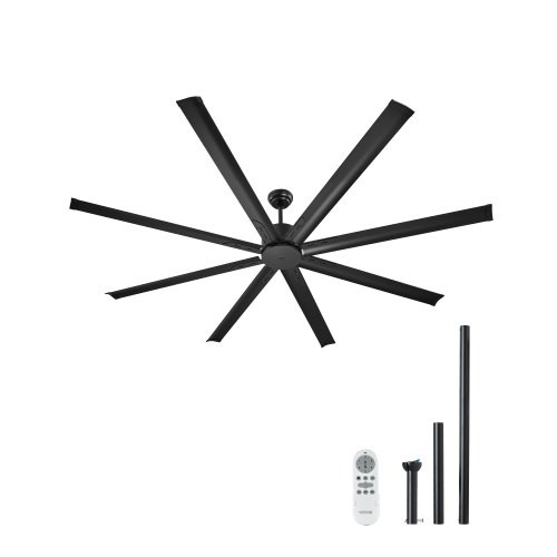 213cm alumínium mennyezeti ventilátor világítás nélkül Távirányító DC motor fekete
