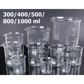 Üveg mérőpohár készlet 5 darabos készlet 300/400/500/800/1000 ml laboratóriumi használatra