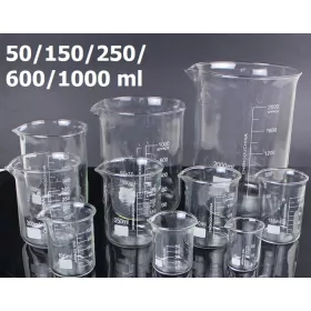 Üveg mérőpohár készlet 5 db-os készlet 50/150/250/600/1000 ml laboratóriumi vagy konyhai használatra