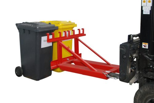 Hulladék tartály emelő targonca adapter - 2 kuka vagy 1 szemetes konténer  szállítására