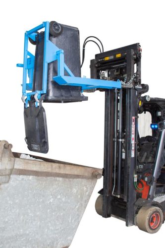 Hulladék tartály ürítő Kukabillentő targonca adapter - 240 literes - hidraulikus kivitel