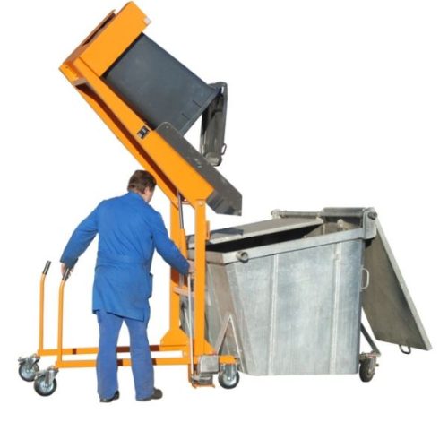 Hulladék tartály ürítő szerkezet kukaborító - kézipumpával 120 és 240 literes hulladékgyűjtő edényhez   